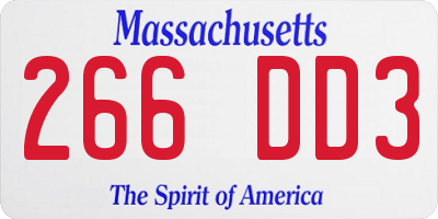 MA license plate 266DD3