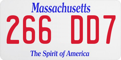 MA license plate 266DD7