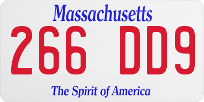 MA license plate 266DD9