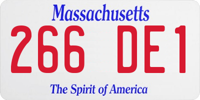 MA license plate 266DE1