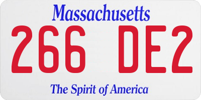 MA license plate 266DE2