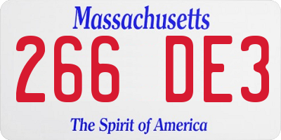 MA license plate 266DE3