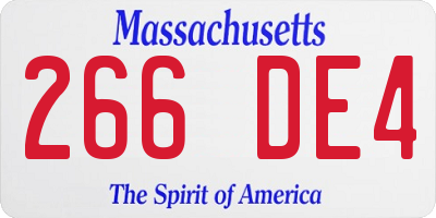 MA license plate 266DE4