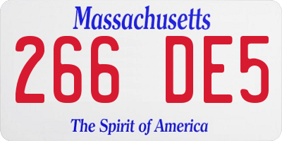 MA license plate 266DE5