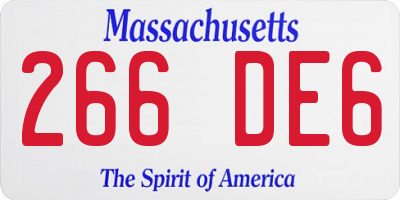 MA license plate 266DE6