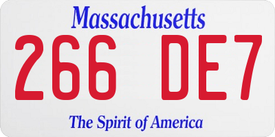MA license plate 266DE7
