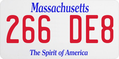 MA license plate 266DE8