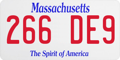 MA license plate 266DE9