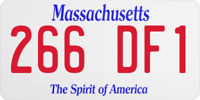 MA license plate 266DF1