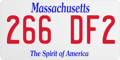 MA license plate 266DF2