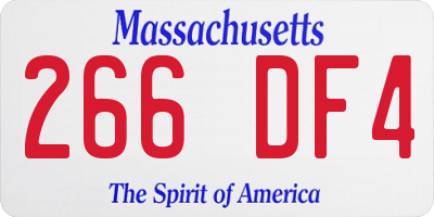 MA license plate 266DF4