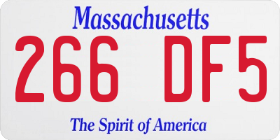 MA license plate 266DF5