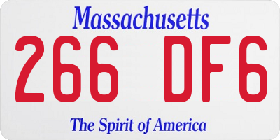 MA license plate 266DF6