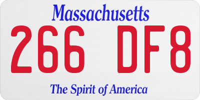 MA license plate 266DF8