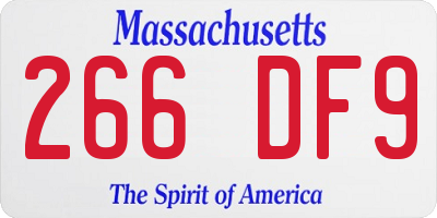 MA license plate 266DF9