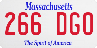 MA license plate 266DG0