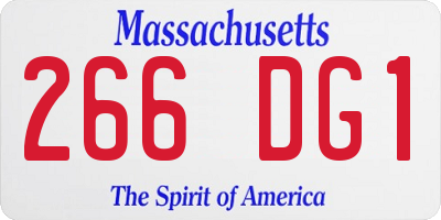 MA license plate 266DG1