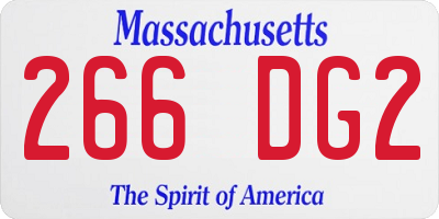 MA license plate 266DG2