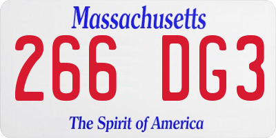MA license plate 266DG3