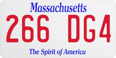 MA license plate 266DG4