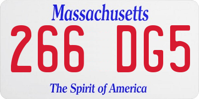 MA license plate 266DG5