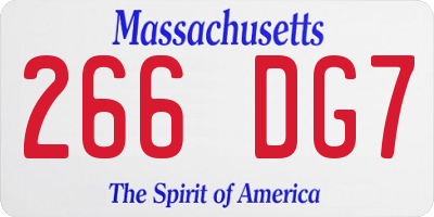 MA license plate 266DG7