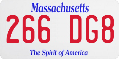 MA license plate 266DG8