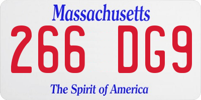 MA license plate 266DG9