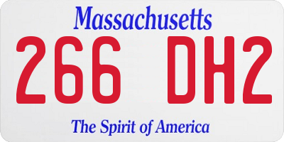 MA license plate 266DH2