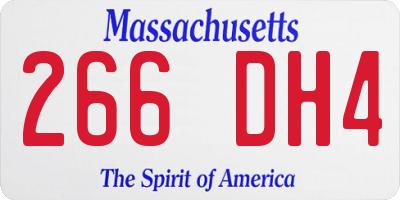 MA license plate 266DH4
