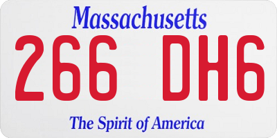 MA license plate 266DH6