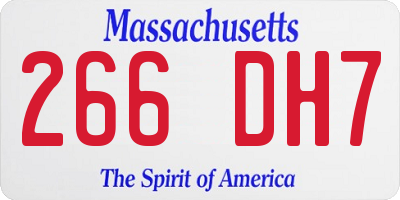 MA license plate 266DH7