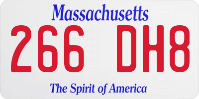 MA license plate 266DH8