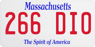 MA license plate 266DI0