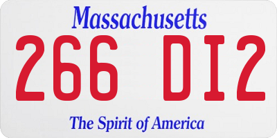 MA license plate 266DI2