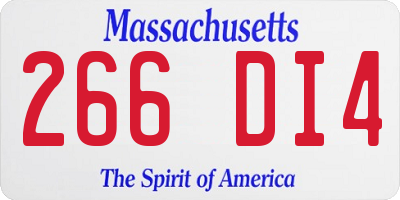 MA license plate 266DI4