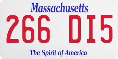 MA license plate 266DI5