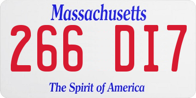 MA license plate 266DI7
