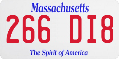 MA license plate 266DI8