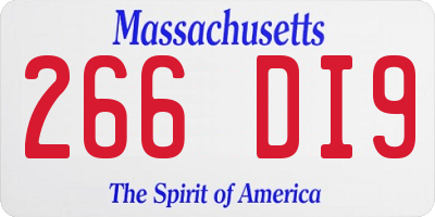 MA license plate 266DI9