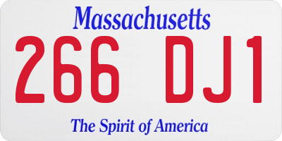 MA license plate 266DJ1