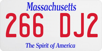 MA license plate 266DJ2