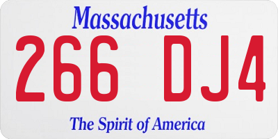 MA license plate 266DJ4