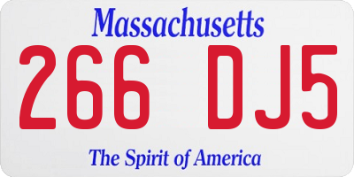 MA license plate 266DJ5