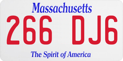 MA license plate 266DJ6