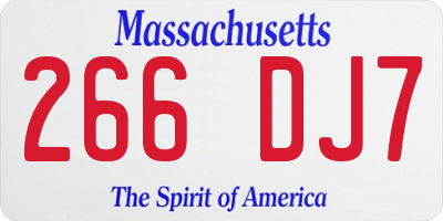 MA license plate 266DJ7