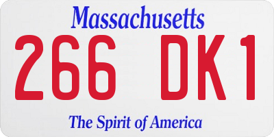 MA license plate 266DK1