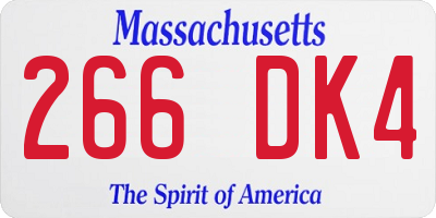 MA license plate 266DK4