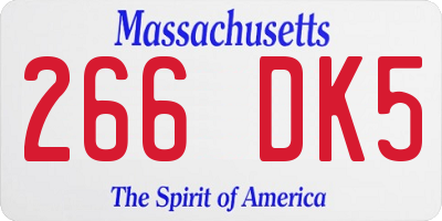 MA license plate 266DK5