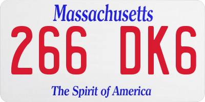 MA license plate 266DK6